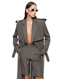 Freja Mushroom Grey Detachable Trench