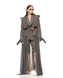 Freja Mushroom Grey Detachable Trench
