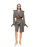 Freja Mushroom Grey Detachable Trench