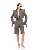Freja Mushroom Grey Detachable Trench