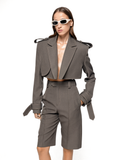 Freja Mushroom Grey Detachable Trench