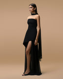 Monaco Black Dress with Scarf