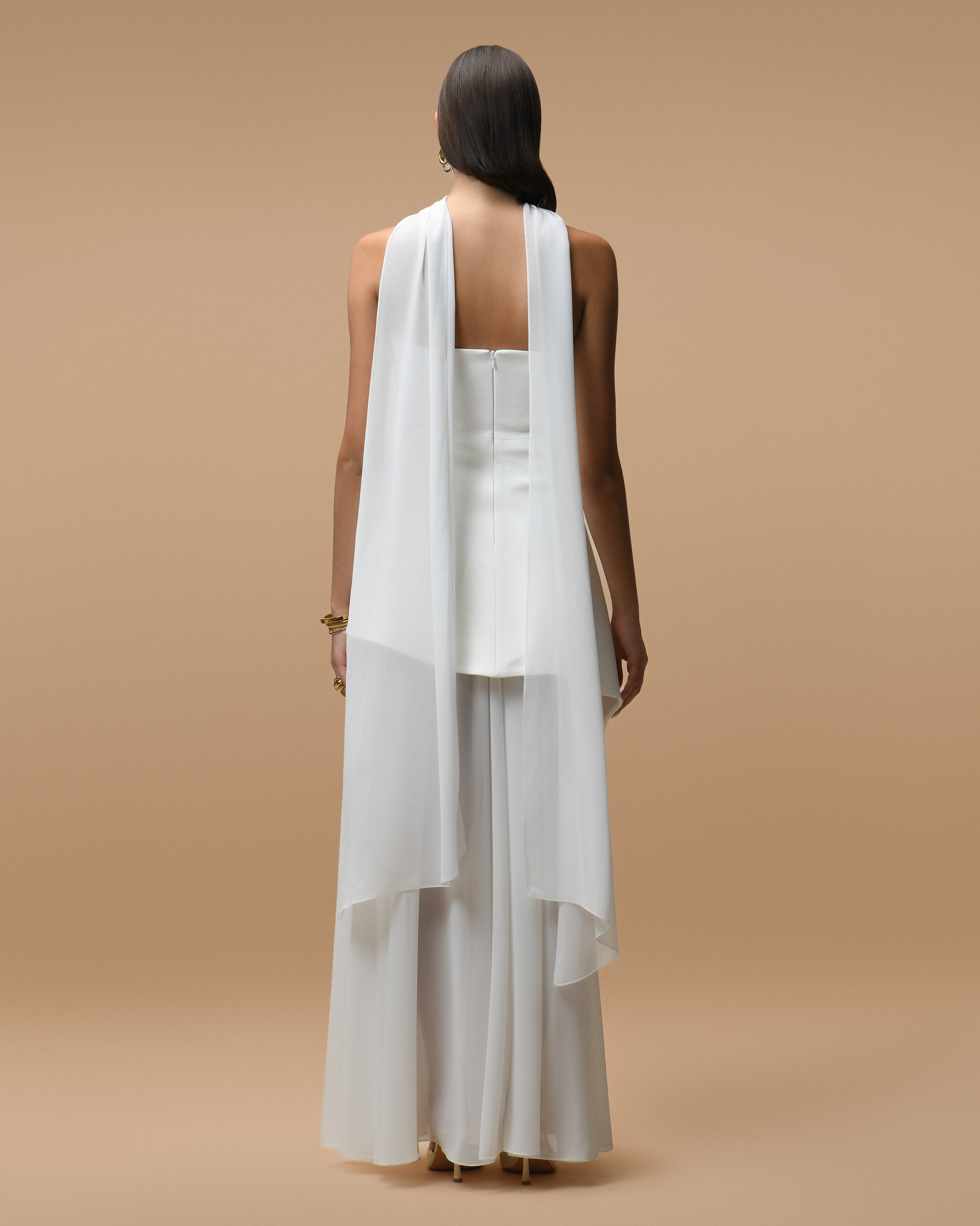 Monaco White Dress with Scarf XL Monaco White Dress with Scarf XL