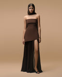Monaco Brown Dress with Scarf
