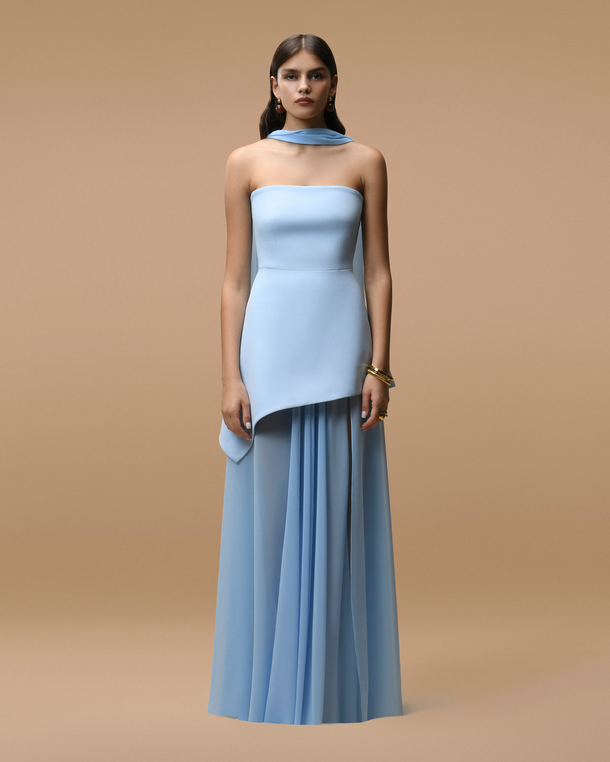 club monaco light blue dress Sky with Scarf – MATTERS Sweetheart Neck Slim fit with a Princess Polly Donelli Strapless Mini dress Color:ivory/gold/silver