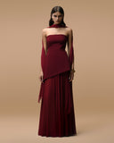 Monaco Burgundy Dress with Scarf