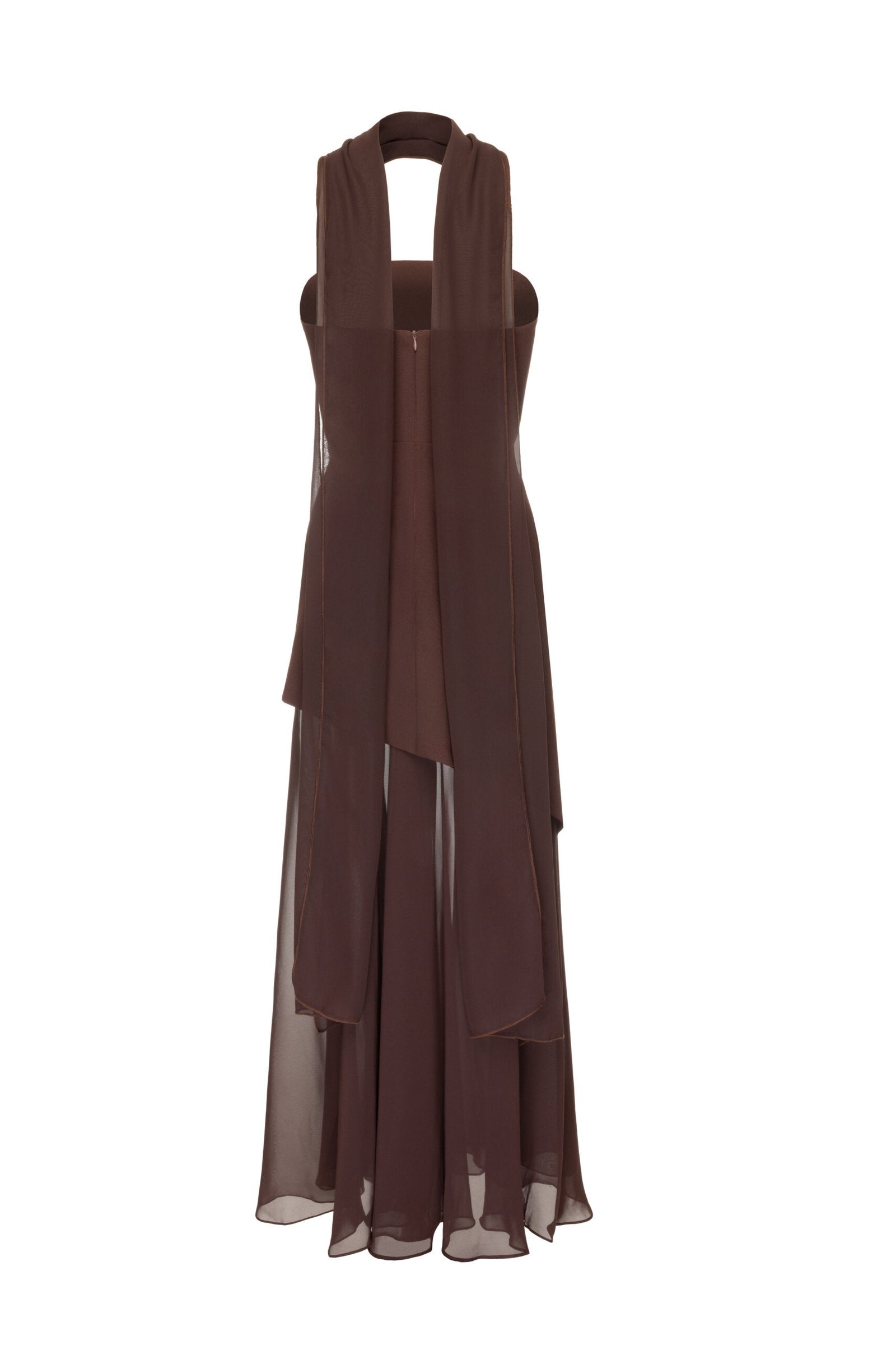 Monaco Brown Dress with Scarf – MATTERS