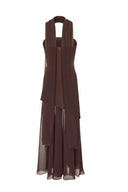 Monaco Brown Dress with Scarf