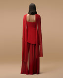 Monaco Red Dress with Scarf