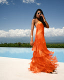 Lena Sunset Orange Dress