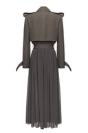 Freja Mushroom Grey Detachable Trench