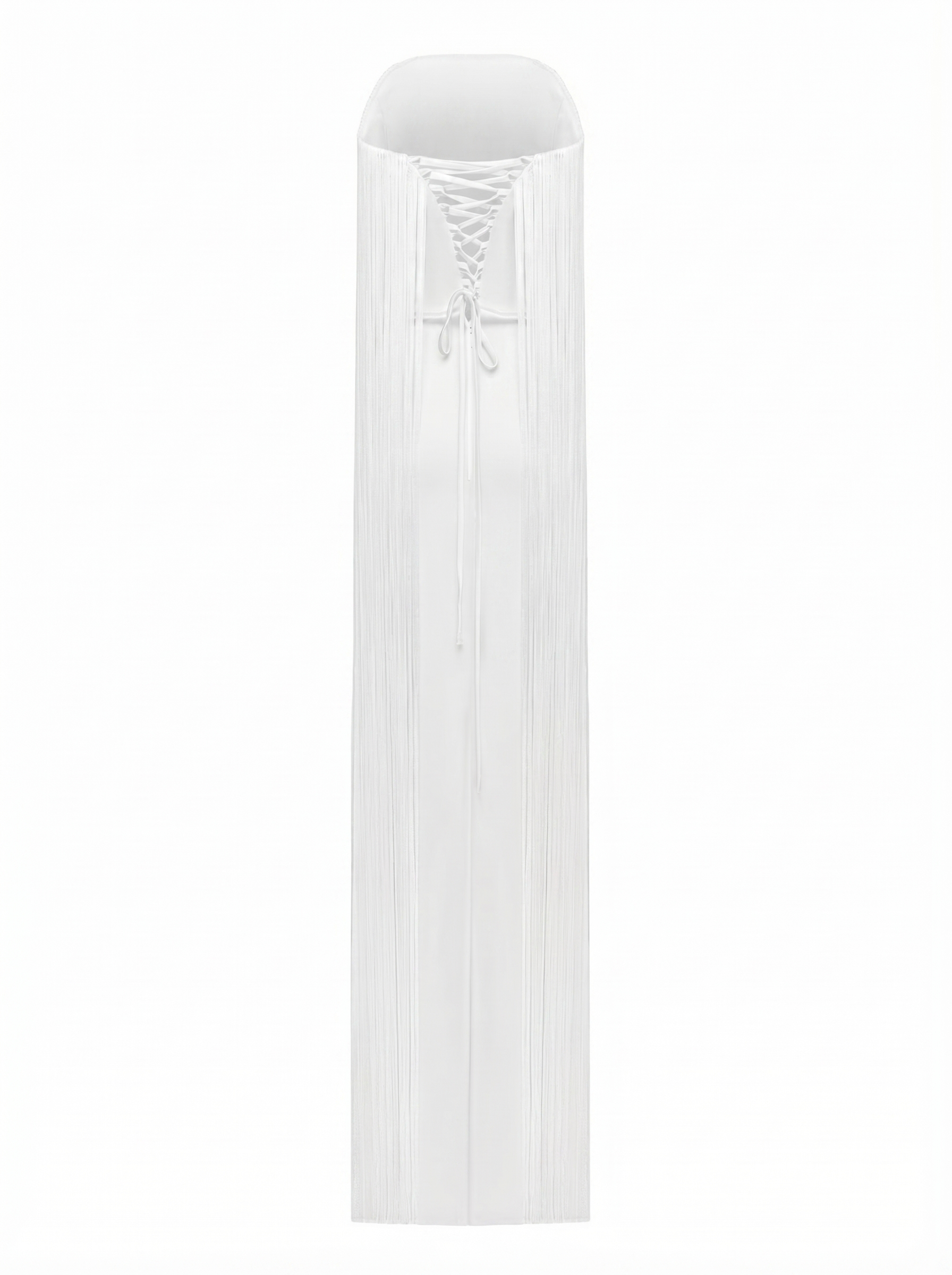 mare mare strapless fringe hem maxi dress Mare White Dress XL