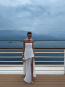 Monaco White Dress with Scarf