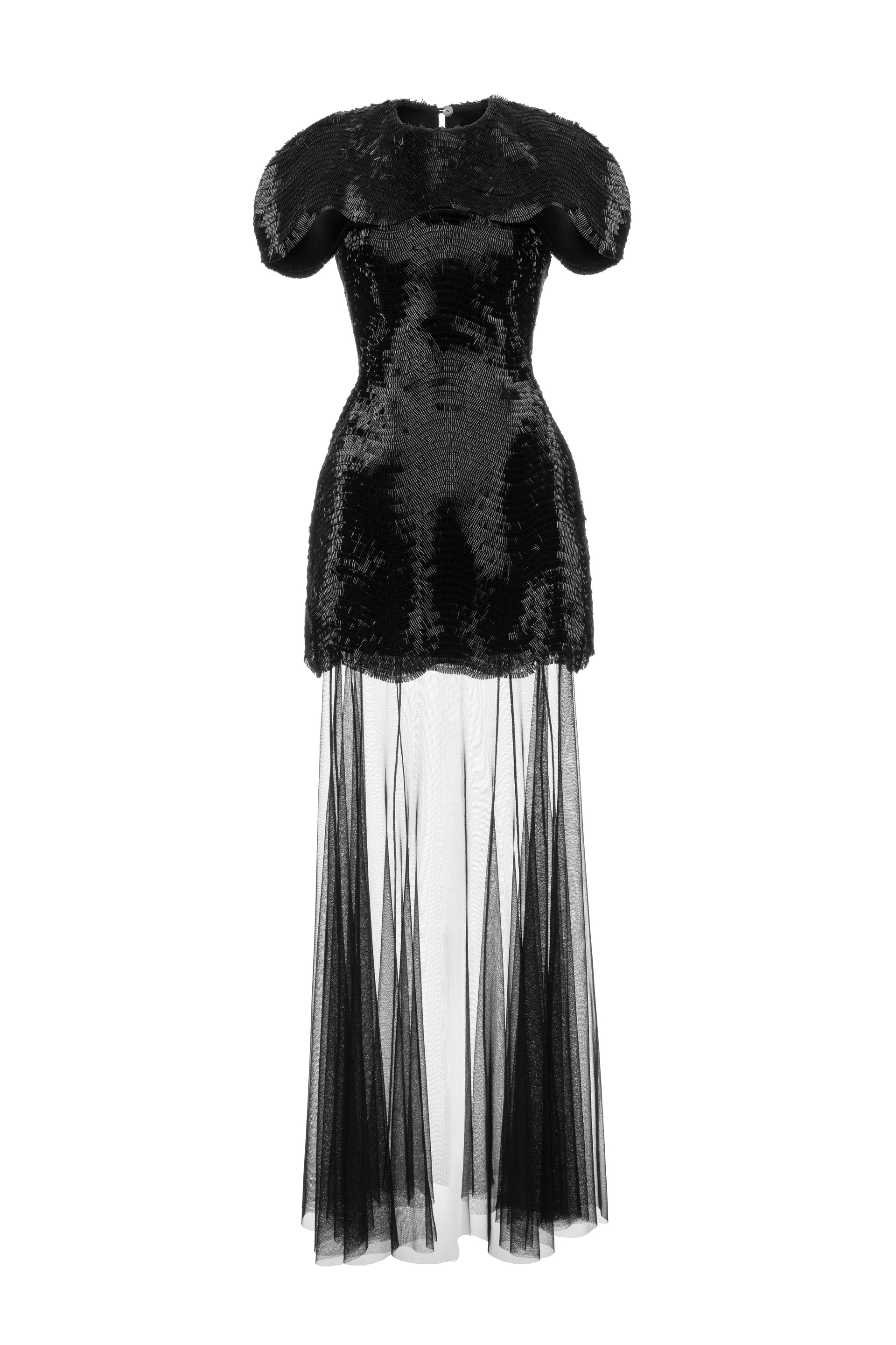 modern venetian dress Venice Black Dress XS