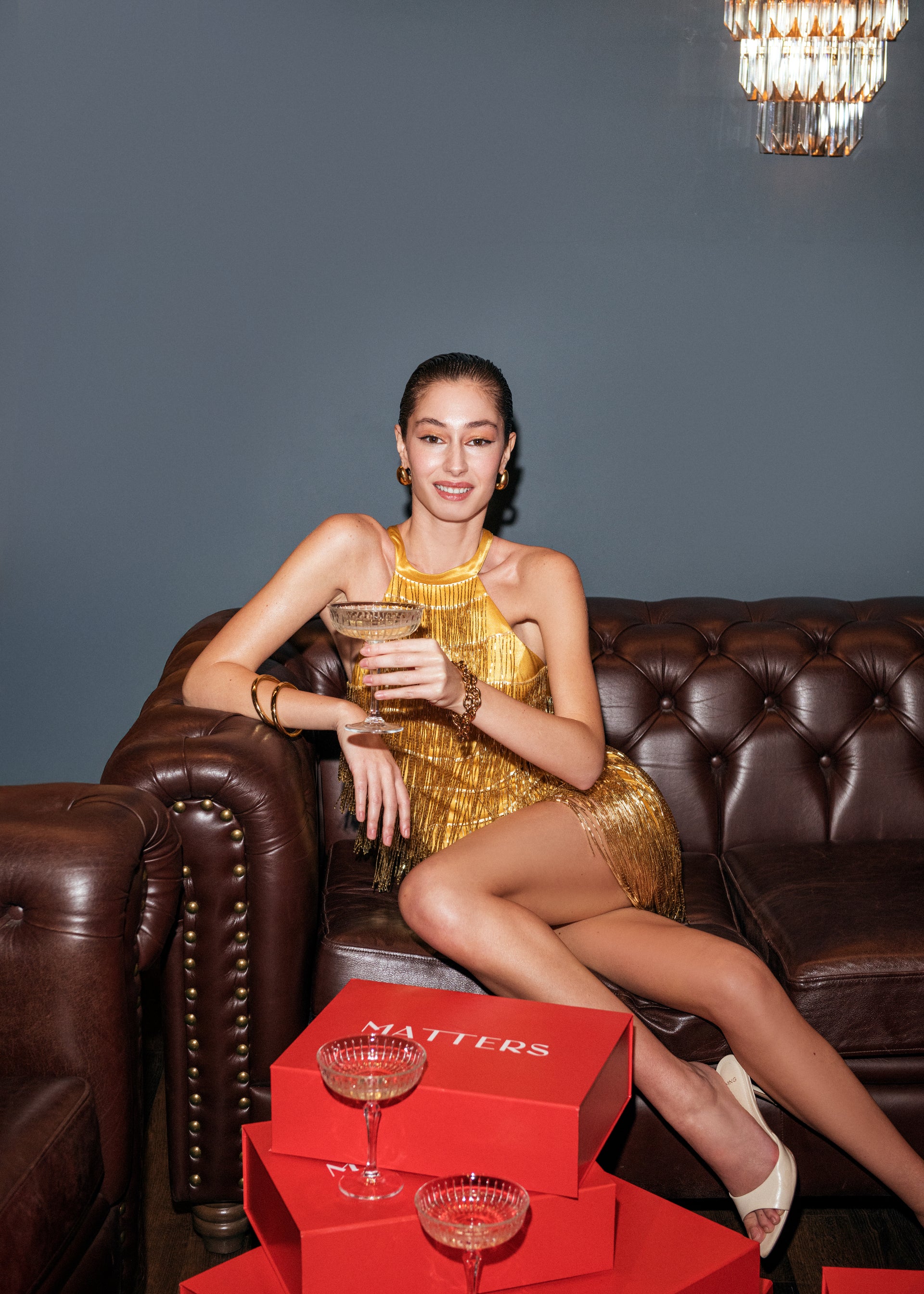 Elsa Metallic Gold Dress – MATTERS