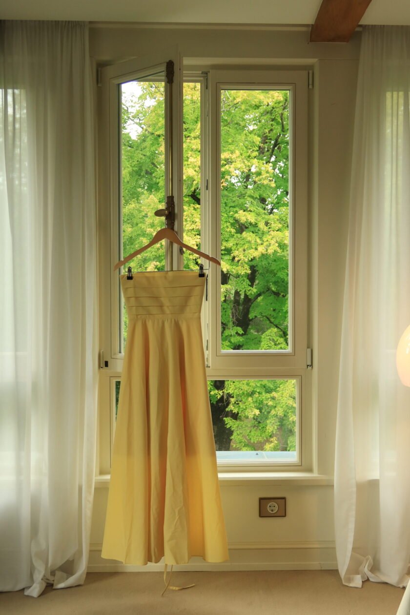 Camille Yellow Cotton Dress - Image 17