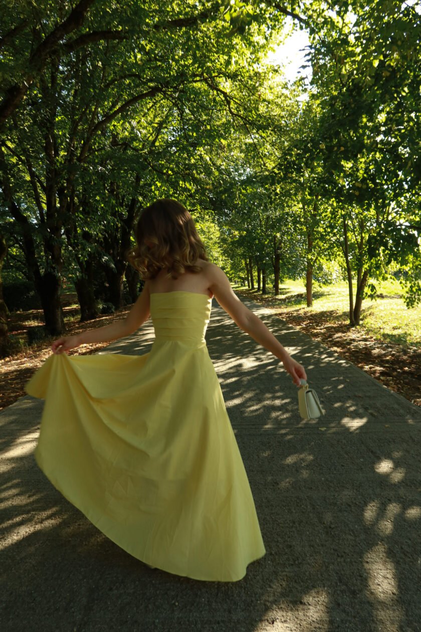 Camille Yellow Cotton Dress - Image 16