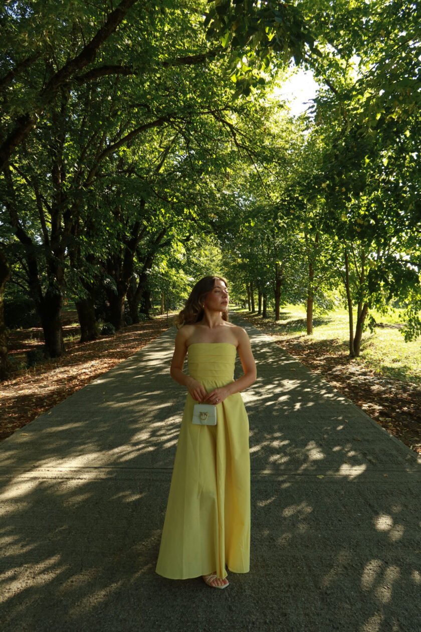 Camille Yellow Cotton Dress - Image 14