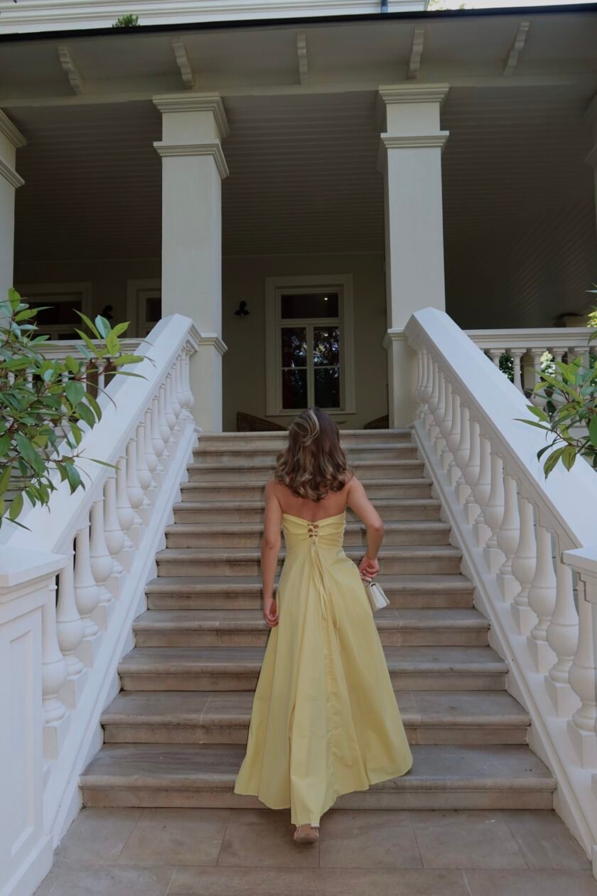 Camille Yellow Cotton Dress - Image 15