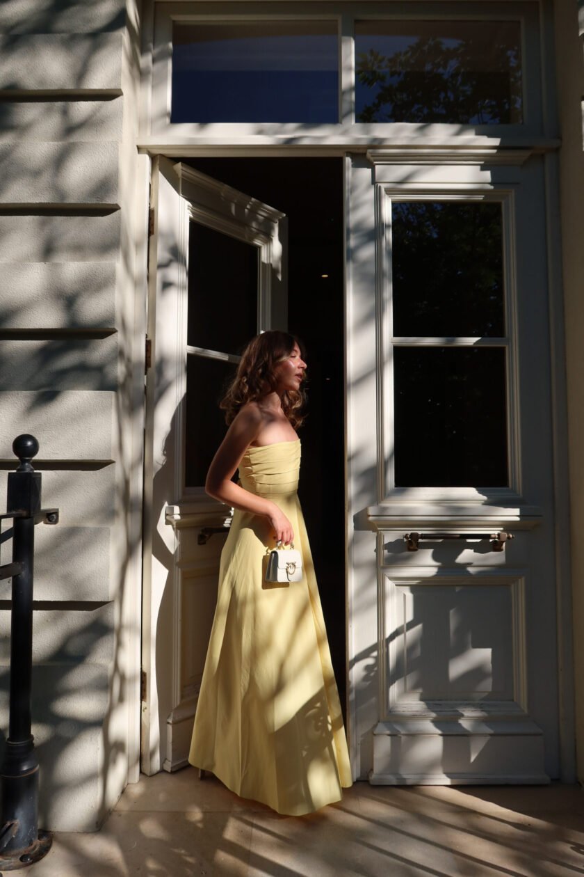 Camille Yellow Cotton Dress - Image 11