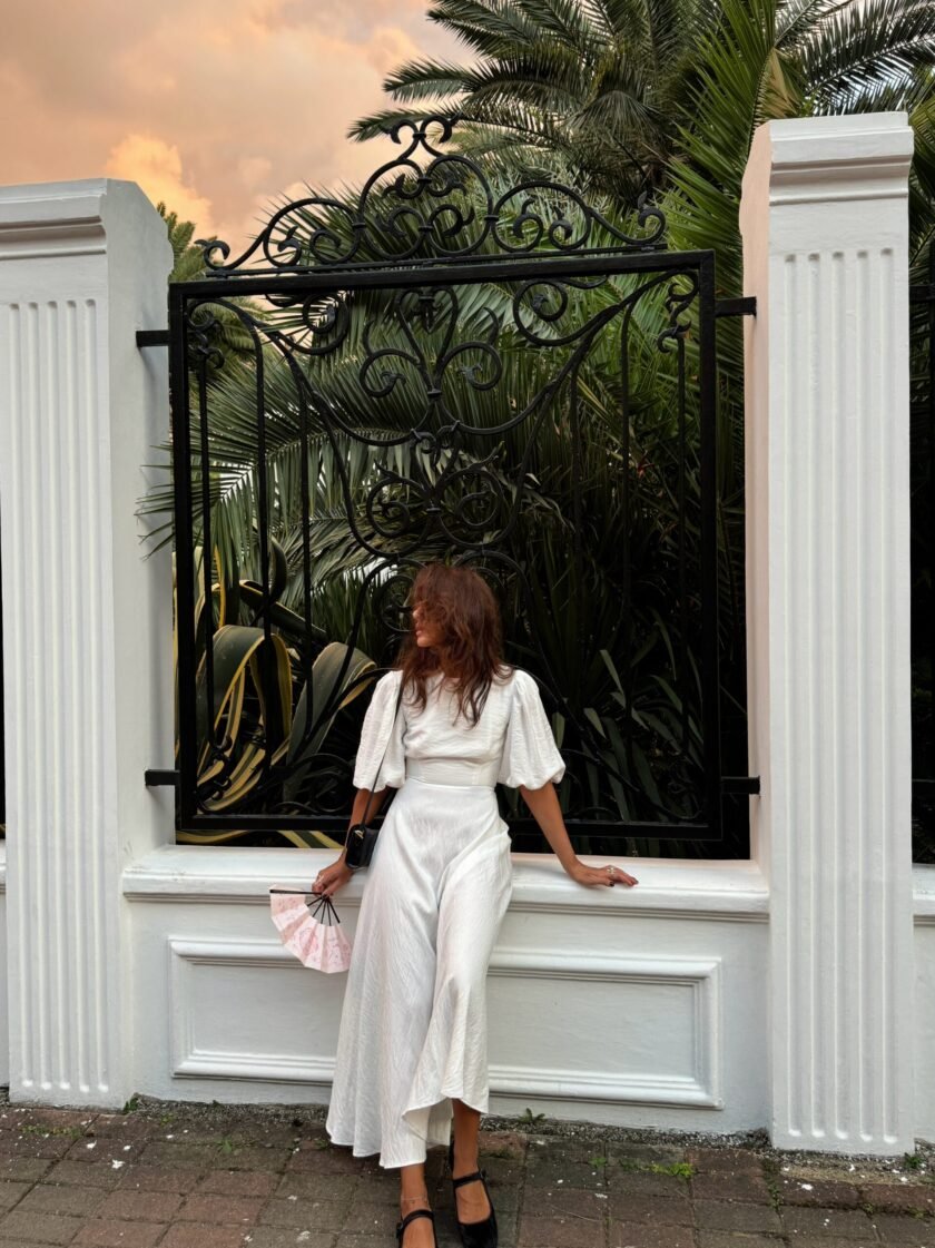 Wave White Linen Dress - Image 8