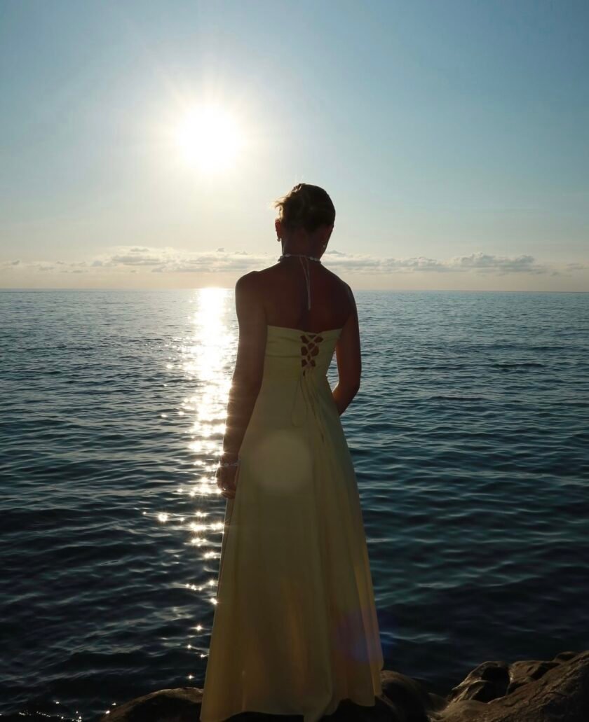 Camille Yellow Cotton Dress - Image 3