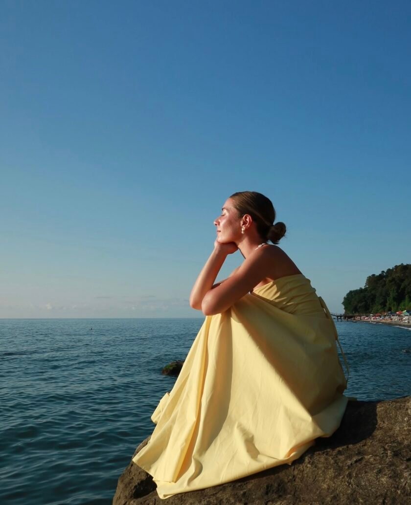 Camille Yellow Cotton Dress - Image 4