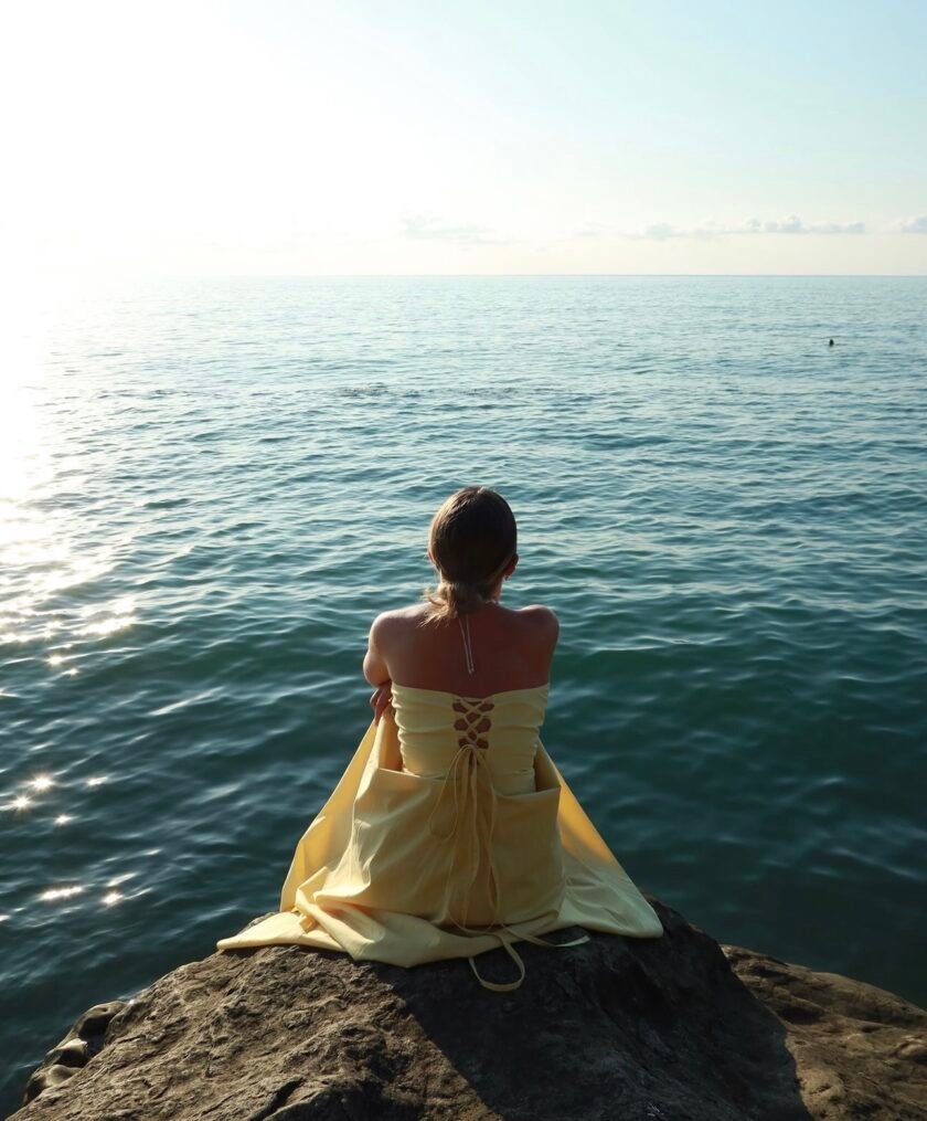 Camille Yellow Cotton Dress - Image 9