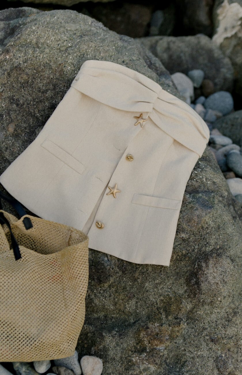 Arctic Beige Linen Vest - Image 2