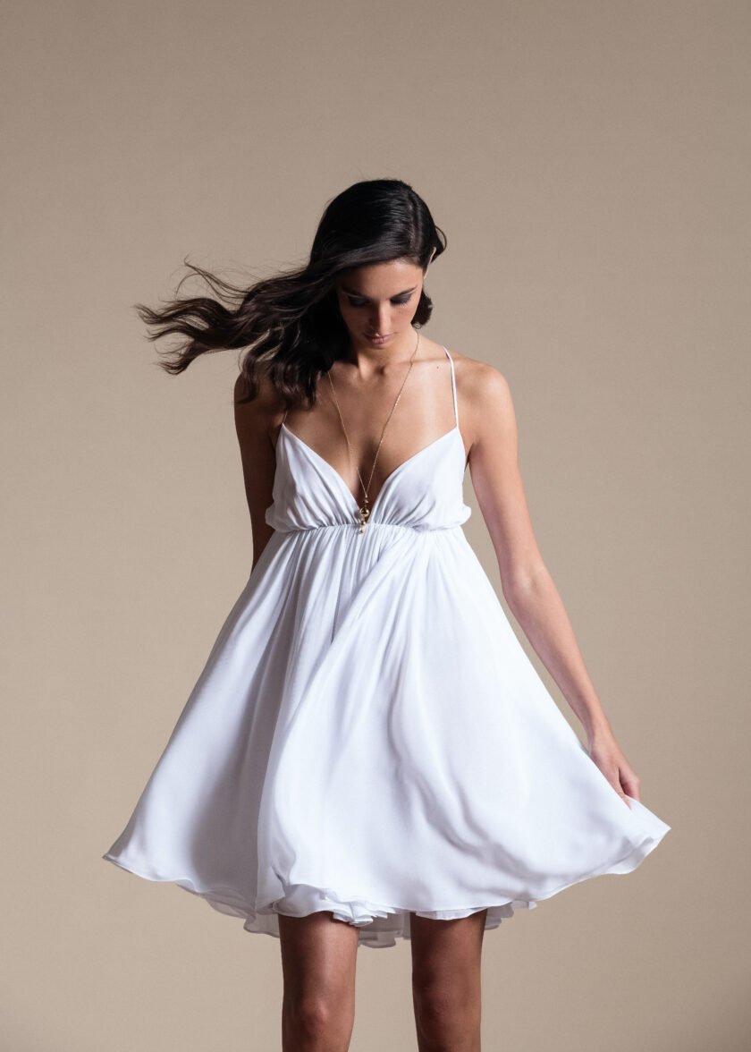 Theia White Dress