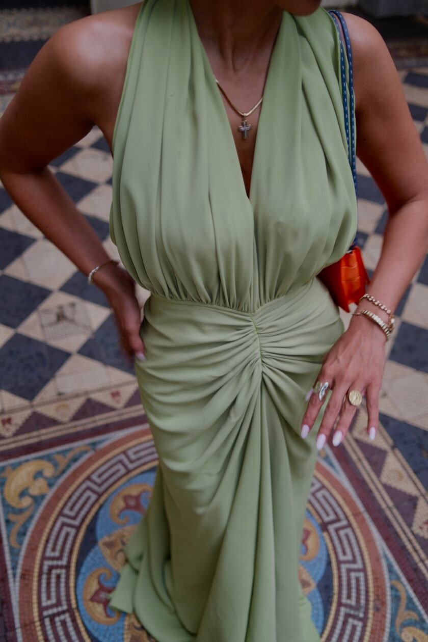 Lene Pistachio Dress - Image 5