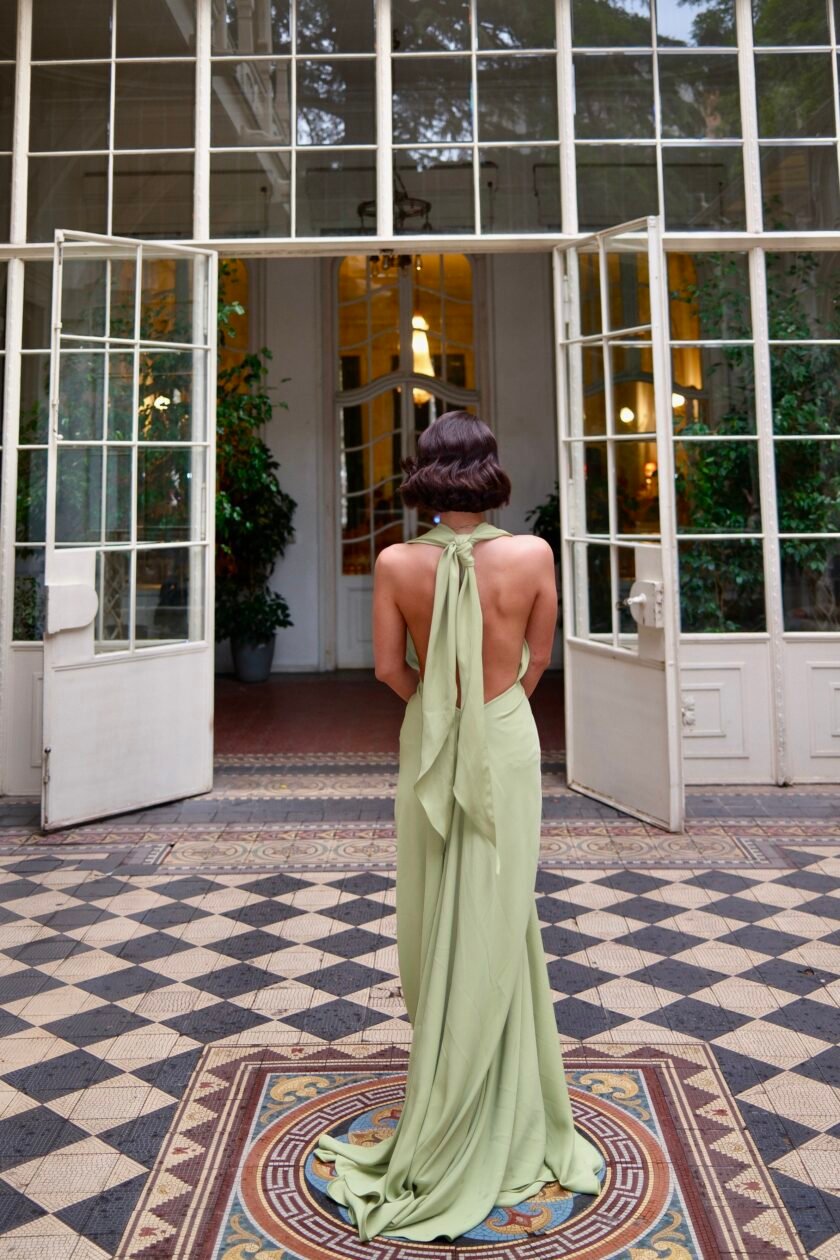 Lene Pistachio Dress - Image 3