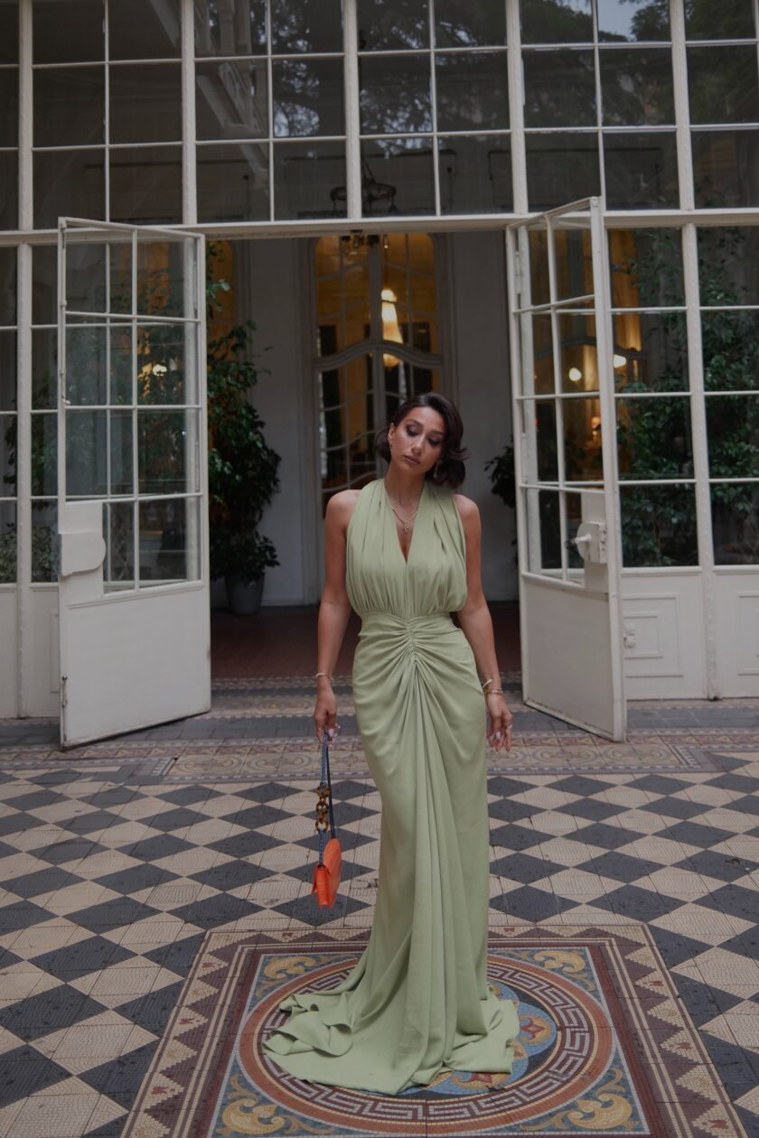 Lene Pistachio Dress - Image 4