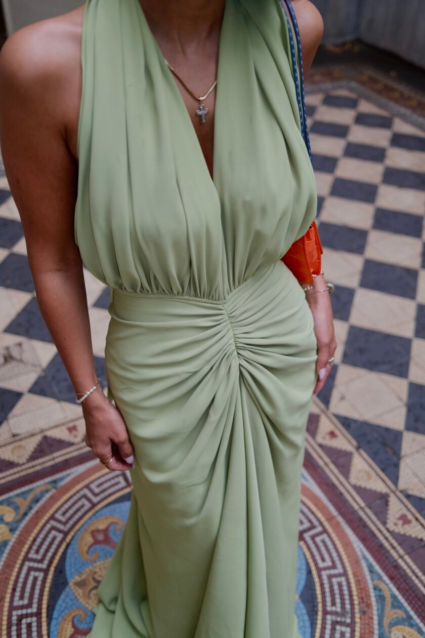 Lene Pistachio Dress - Image 9