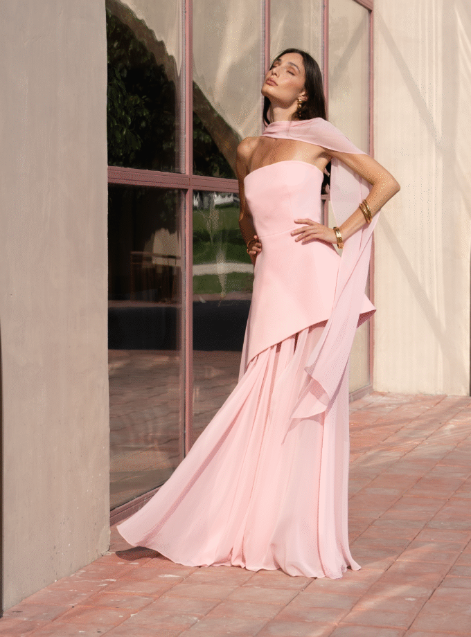 Monaco Soft Pink with Scarf