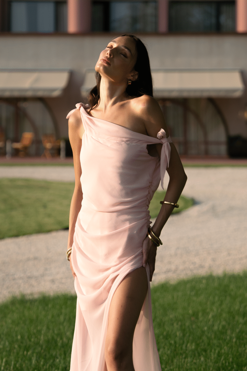 Vionne Soft Pink Dress - Image 3